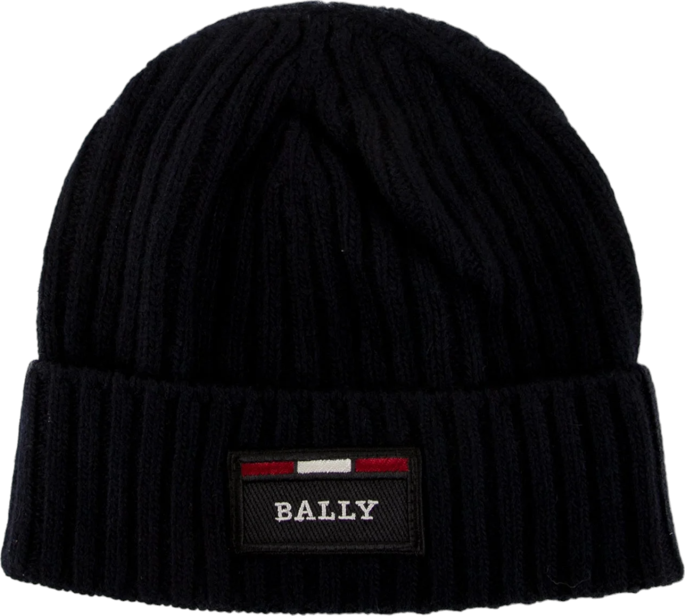 Bally Men's Blue Ribbed Logo Wool Beanie 6240326 male