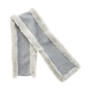 Adrienne Landau Rhinestone Wool-Blend Scarf - grey - Size: One Size