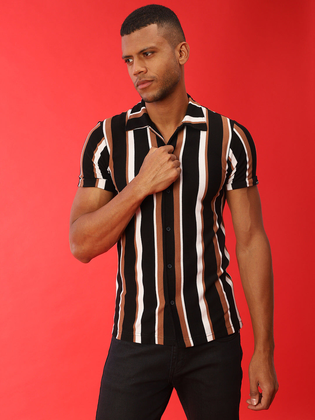 Campus Sutra Men Stylish Striped Casual Shirts Medium male