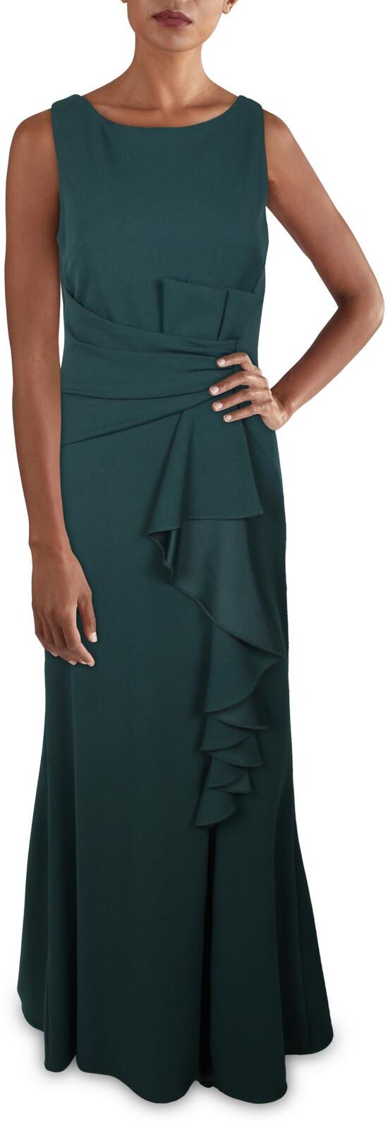 Betsy & Adam Womens Ruched Side Slit Formal Dress US 14 (L) female