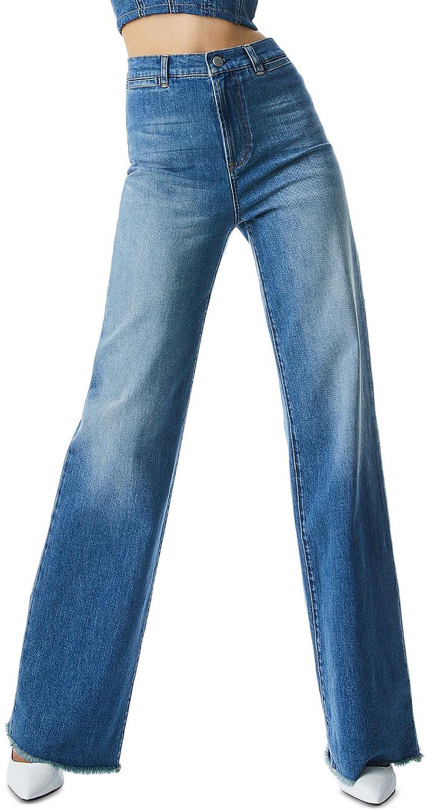 Alice and Olivia Womens Medium Wash High-Waisted Flare Jeans US 26 (4X) female