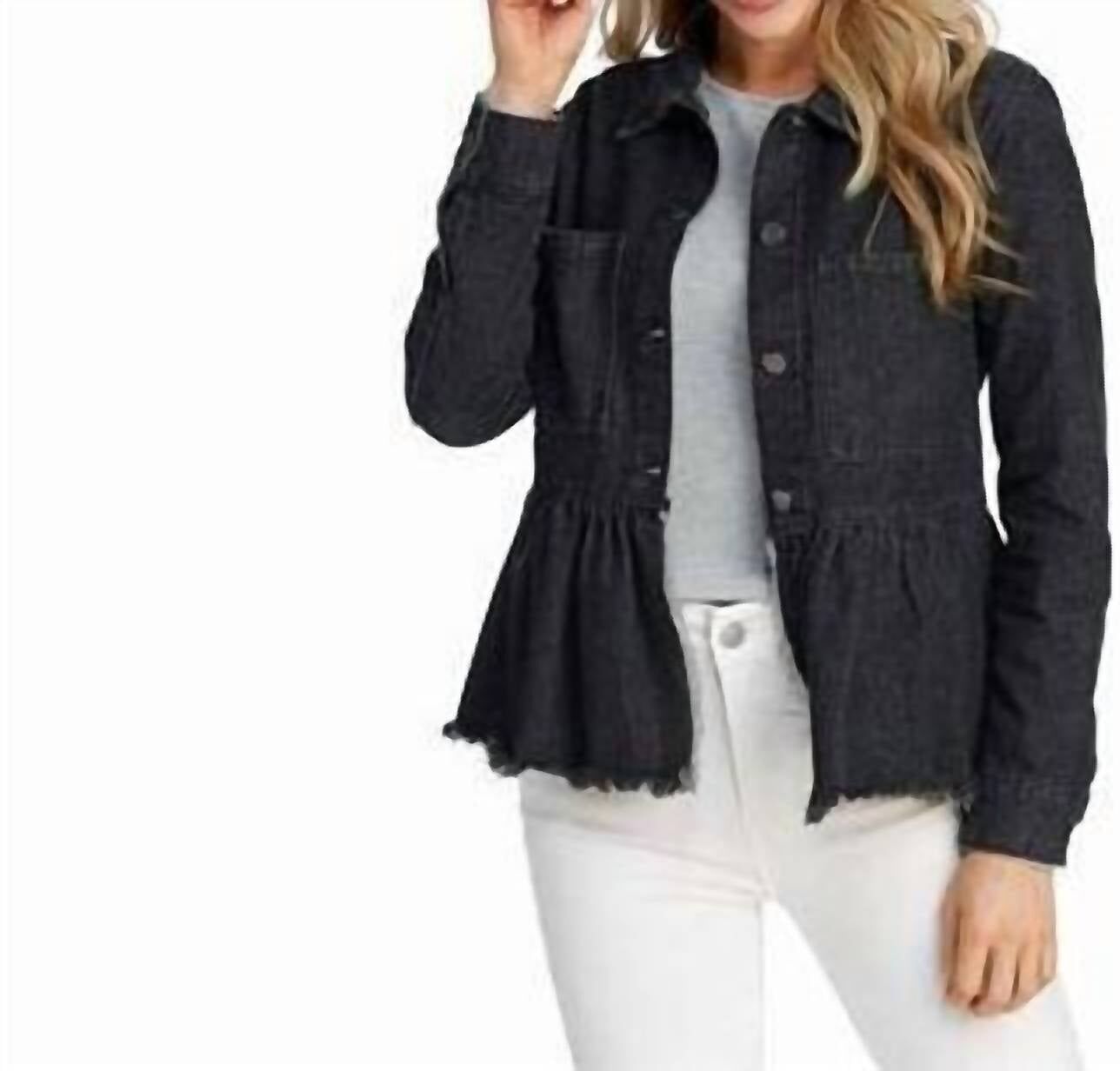 Mudpie Banks Denim Jacket In Black Medium female