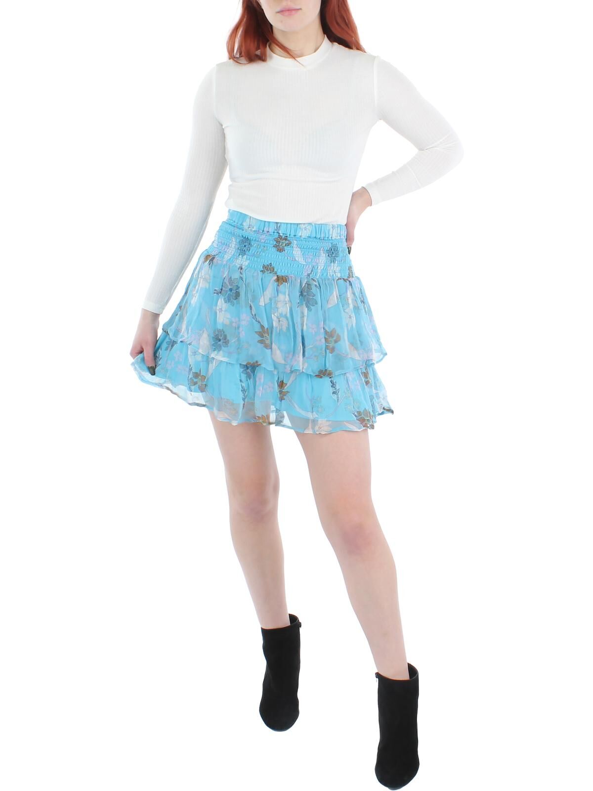 Dolan Womens Floral Short Skirt Large female