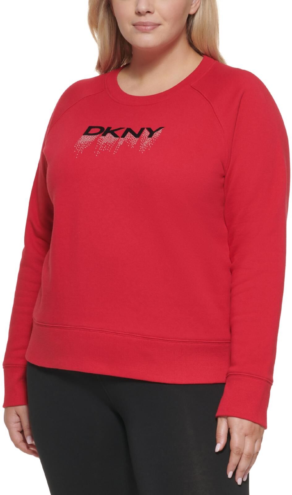 DKNY Sport Plus Womens Fleece Embellished Sweatshirt Plus Size 3X female