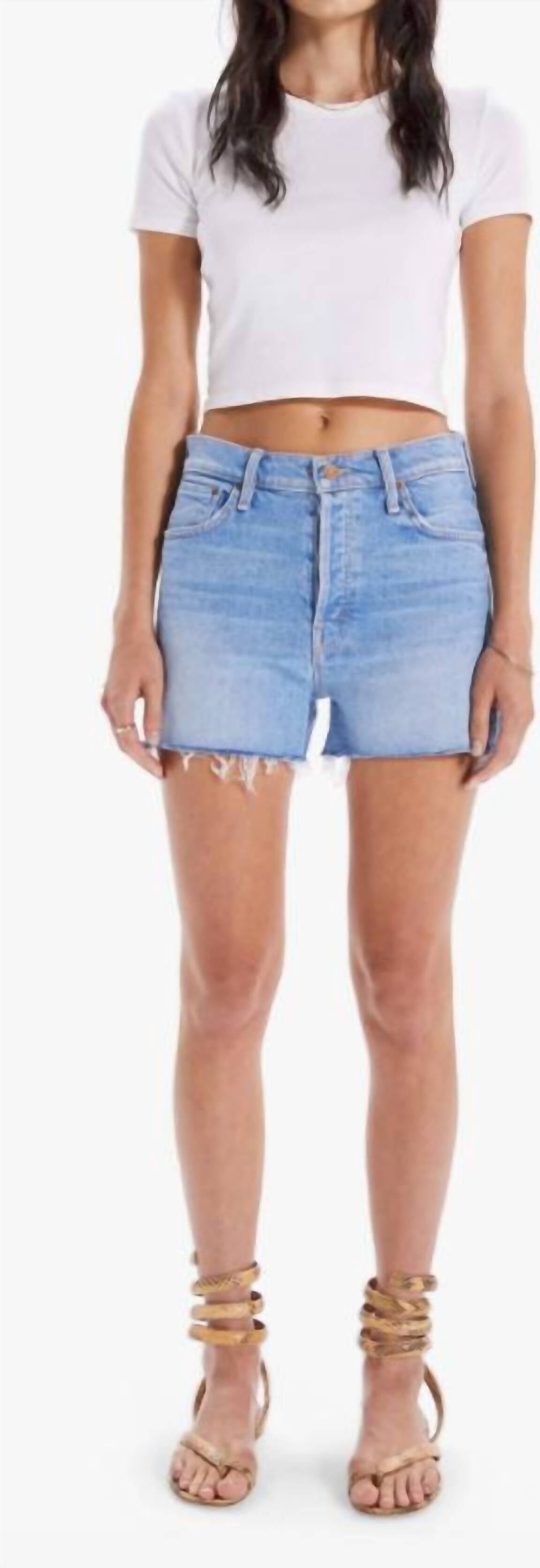 Mother The Scrapper Cut Off Denim Shorts In Camera Obscura 31" Waist female