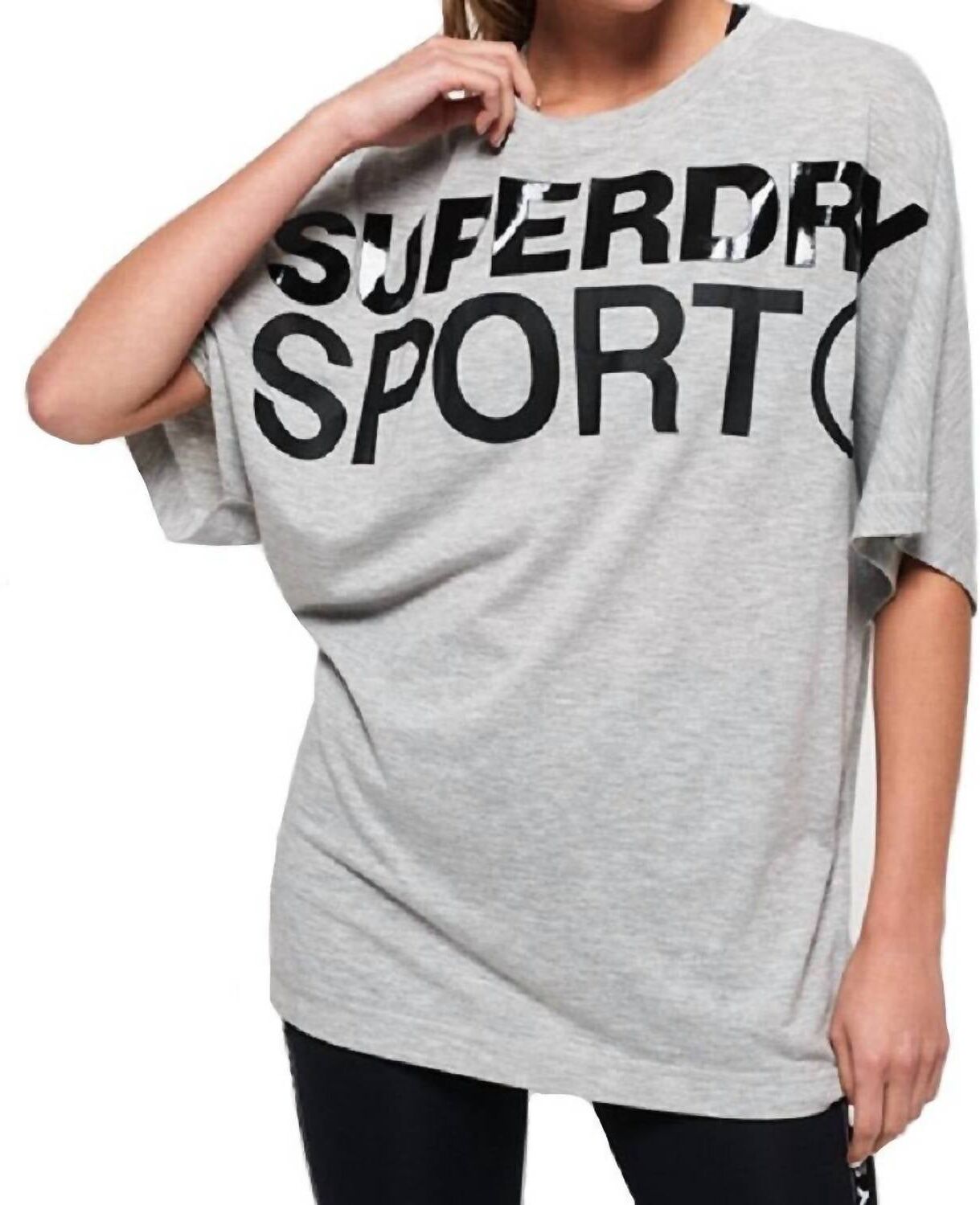 Superdry Active Loose Boyfriend T-Shirt In Light Grey Marl US 6 (S) female