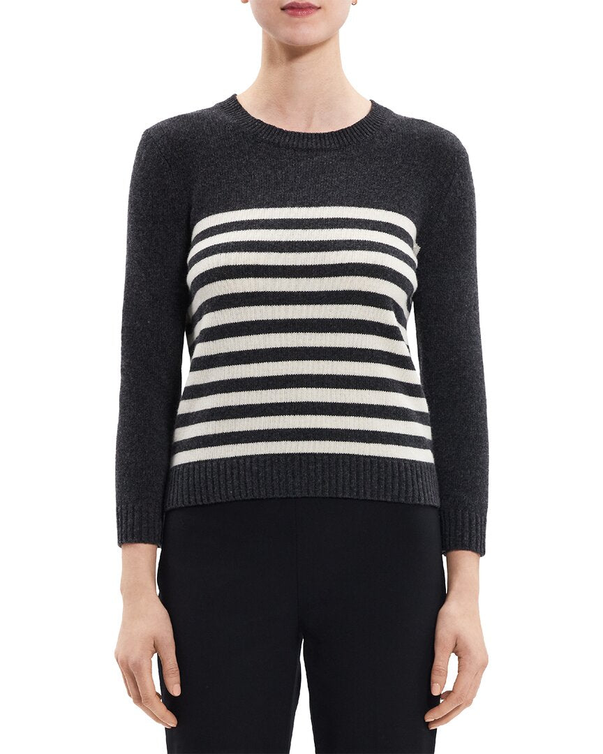 Theory Shrunken Wool-Blend Pullover Small female