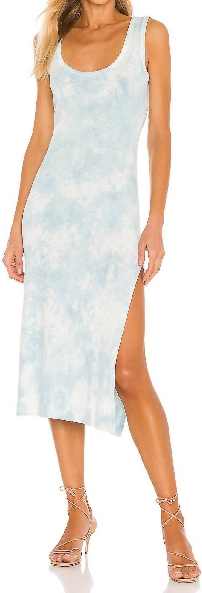 LoveShackFancy Citra Midi Dress In Soft Aqua Hand Dye XSmall female