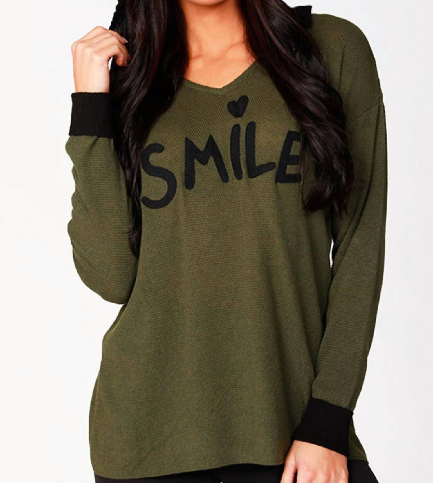 ANGEL Smile Hoodie In Moss/black Large female