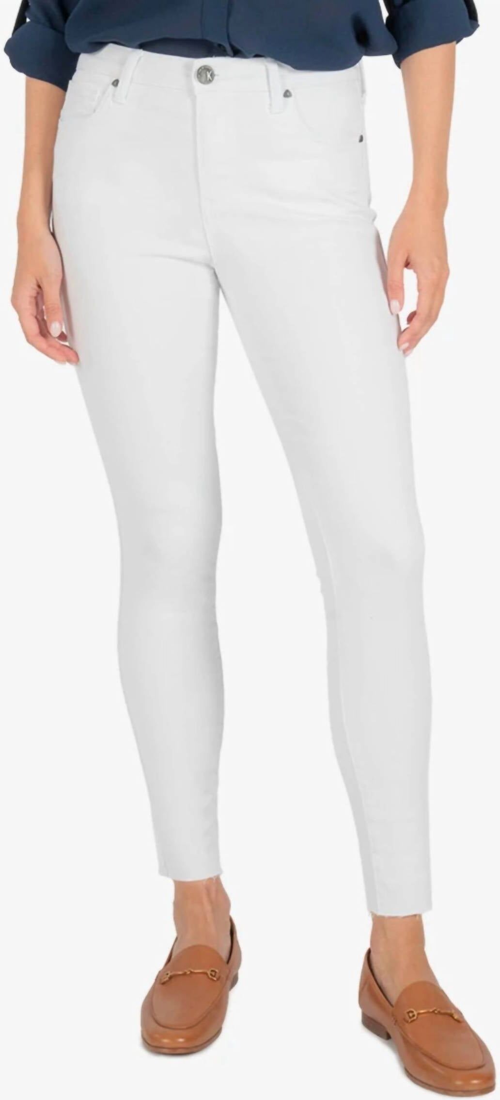 Kut From The Kloth Connie High Rise Ankle Skinny Jean in White US 00 (XXS) female