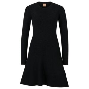 Boss Long-sleeved dress in a sparkle-effect wool blend - black - Size: Small