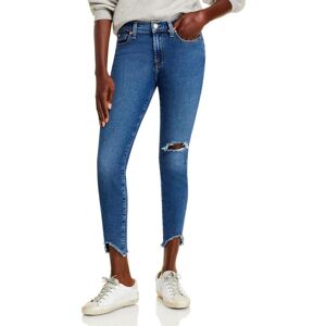 7 For All Mankind Womens Denim Raw Hem Skinny Jeans - blue - Size: 33" Waist