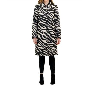 Love Token Vivianne Long Coat in Zebra - grey - Size: XSmall
