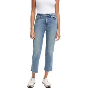 7 For All Mankind Womens High Waist Cropped Straight Leg Jeans - blue - Size: 30" Waist