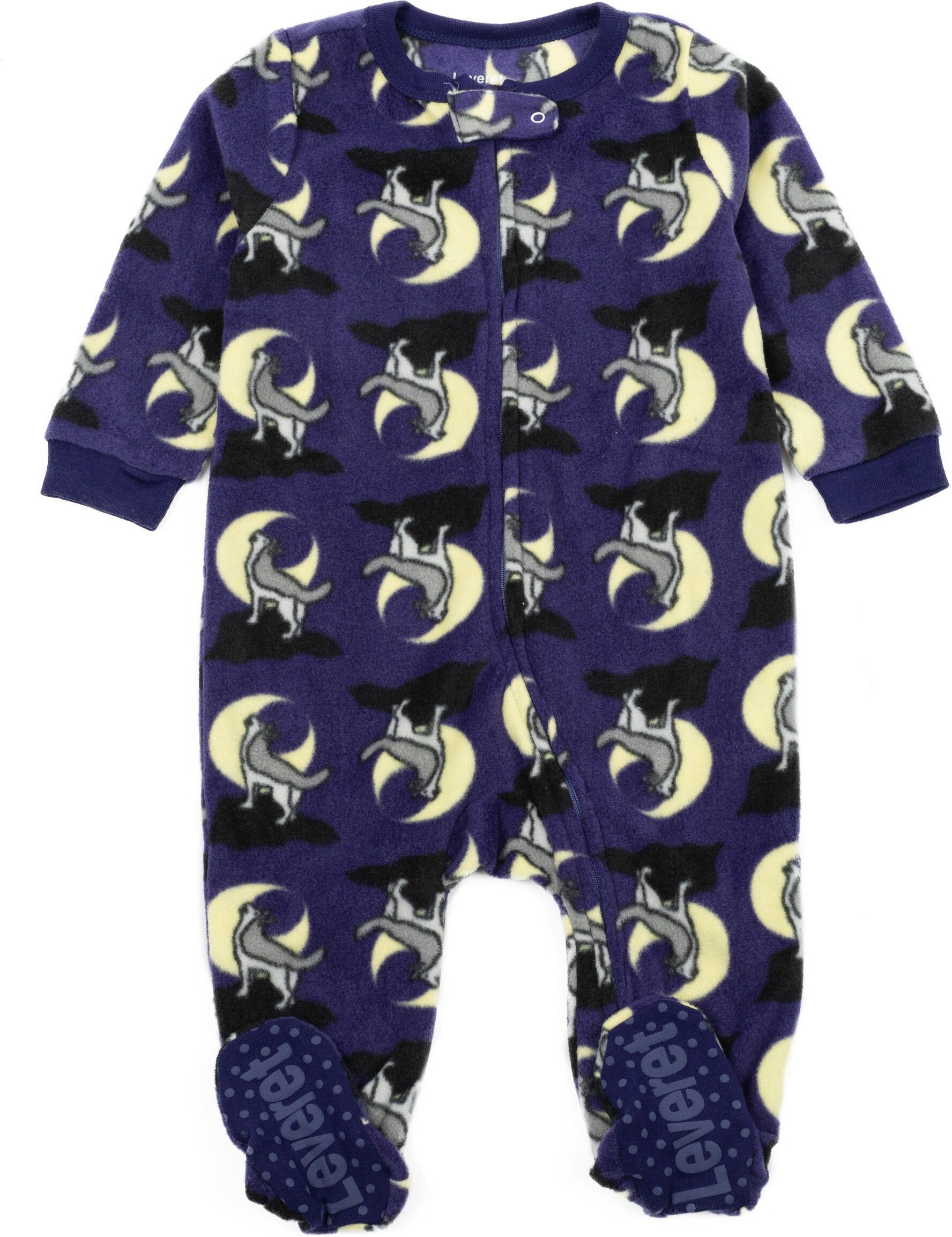 Leveret Kids Footed Fleece Pajamas Wolf US 4T