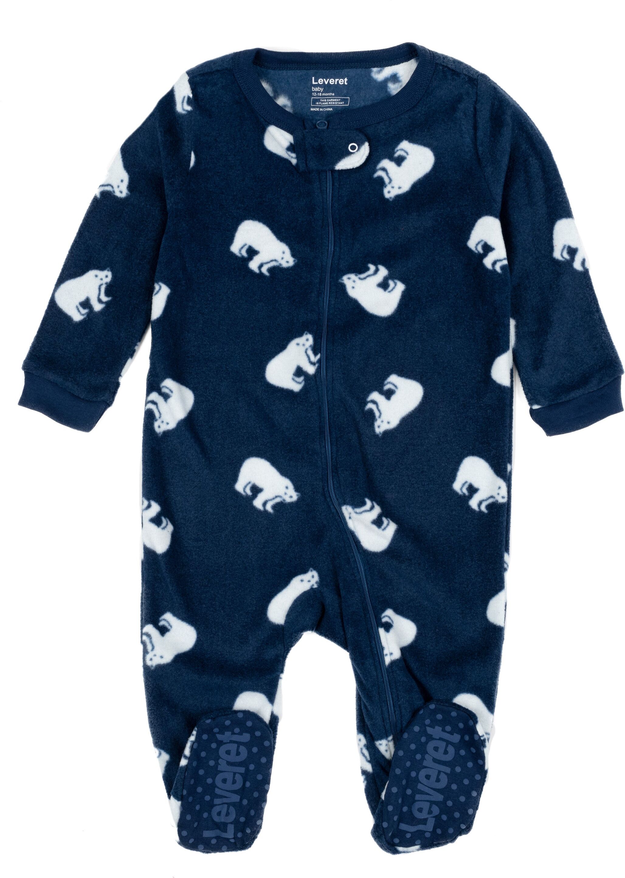 Leveret Christmas Kids Footed Fleece Pajamas Polar Bear 18-24 Months