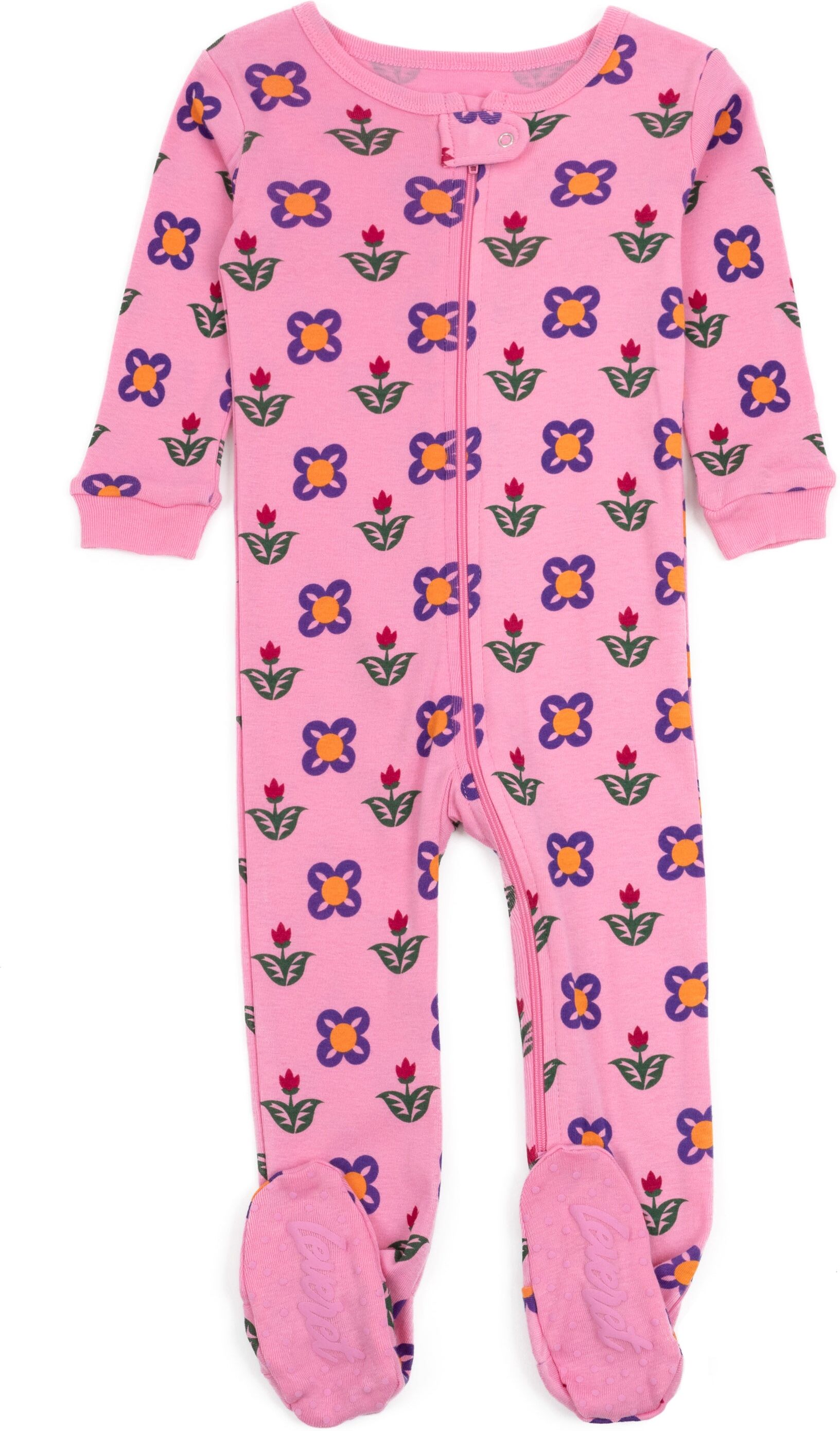 Leveret Kids Footed Cotton Pajamas Flower Pot US 2T