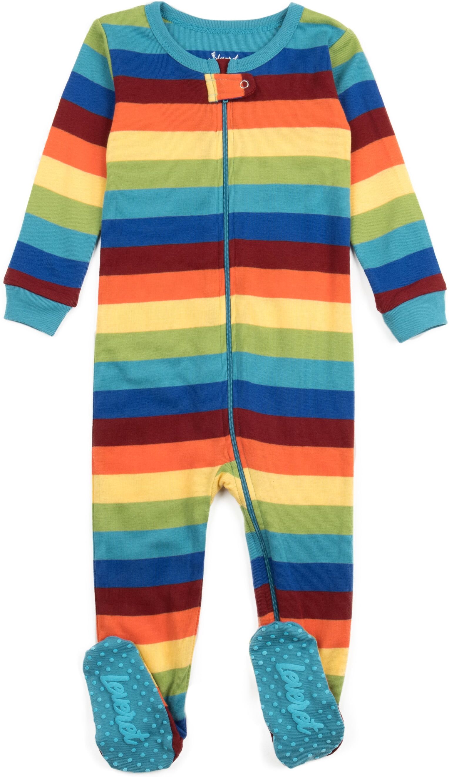 Leveret Kids Footed Cotton Pajamas Boys Striped 12-18 Months