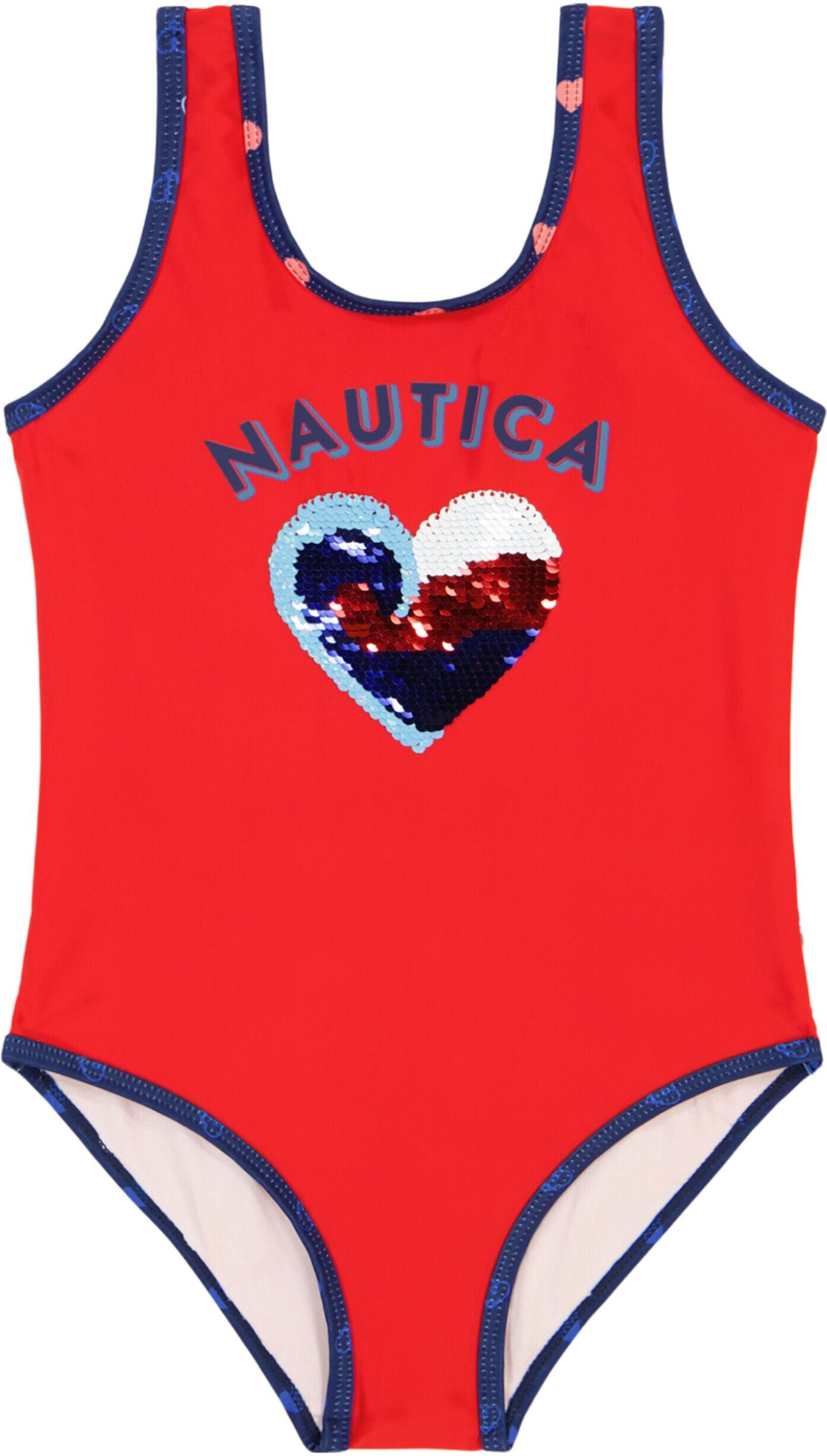 Nautica Girls' Sequin Art Swimsuit (7-16) Medium female