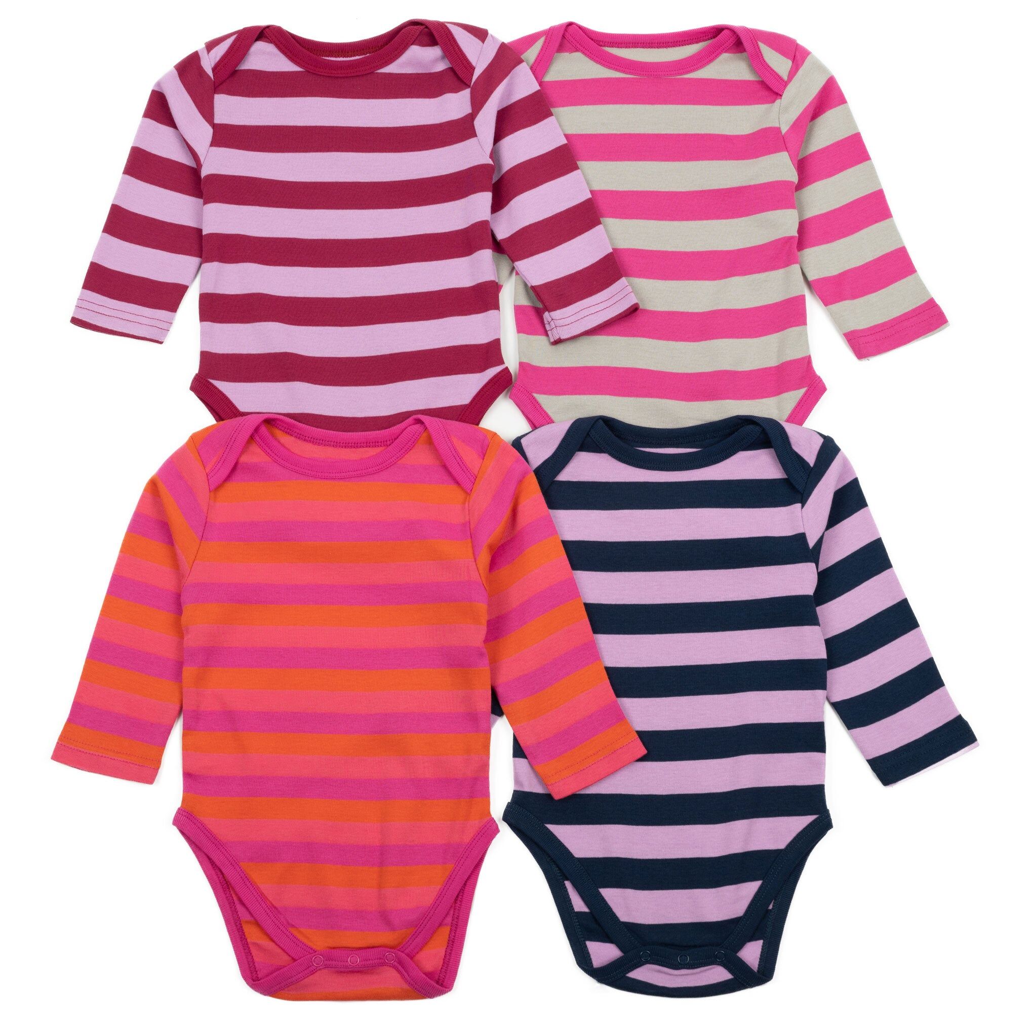 Leveret Baby Four Pack Long Sleeve Bodysuit 12-18 Months