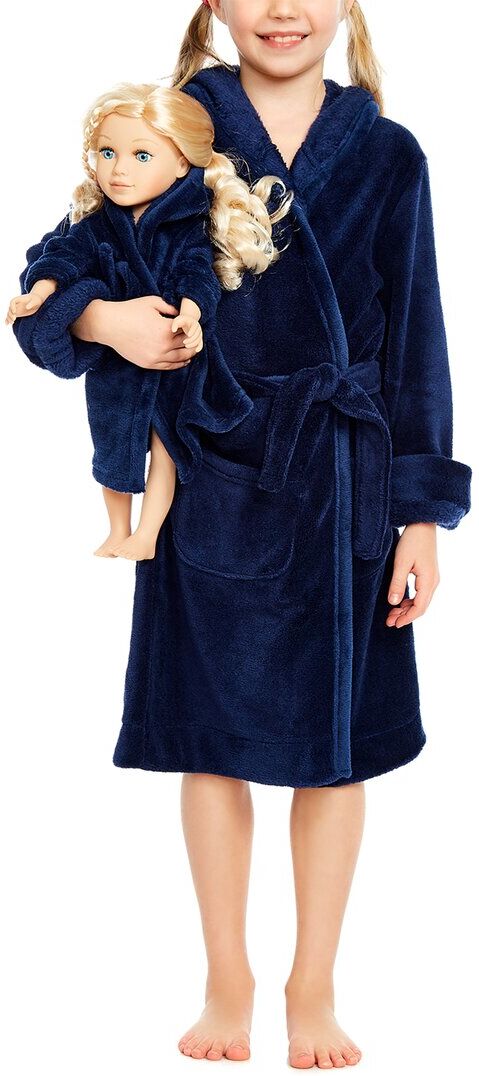 Leveret Girls & Doll Fleece Hooded Robe US 2T female