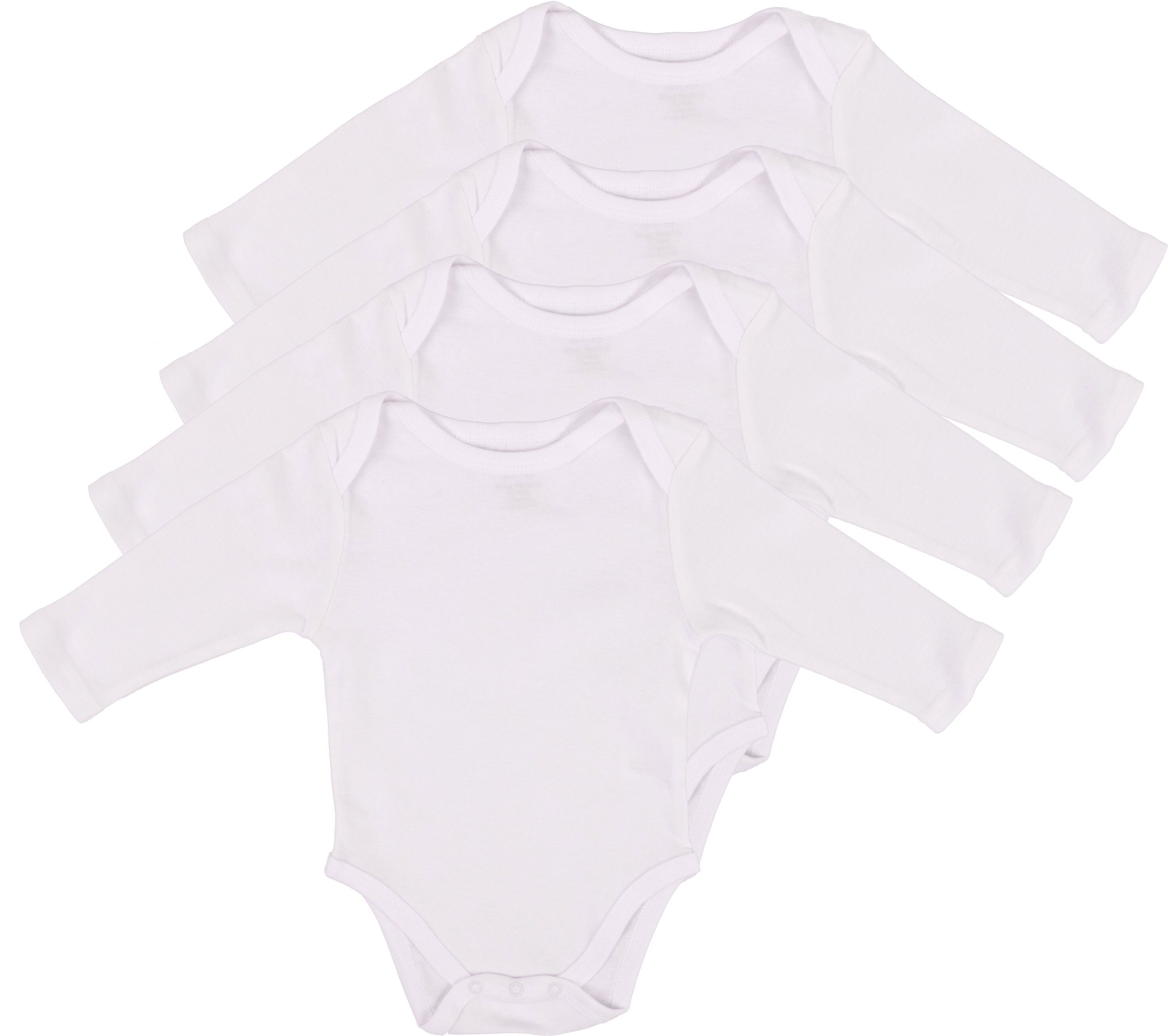 Leveret Baby Four Pack Long Sleeve Bodysuit 12-18 Months