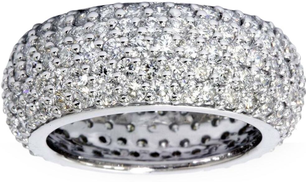 Pompeii3 3 1/2ct Pave Diamond Wide Eternity Ring 10K White Gold Lab Grown US 9 female