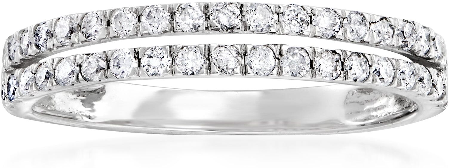 Ross-Simons Diamond Open-Space Double-Row Ring in 14kt White Gold US 6 female