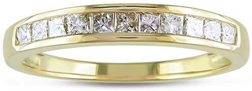 Pompeii3 3/8ct Princess Cut Diamond Wedding Ring 14K Yellow Gold US 9 female