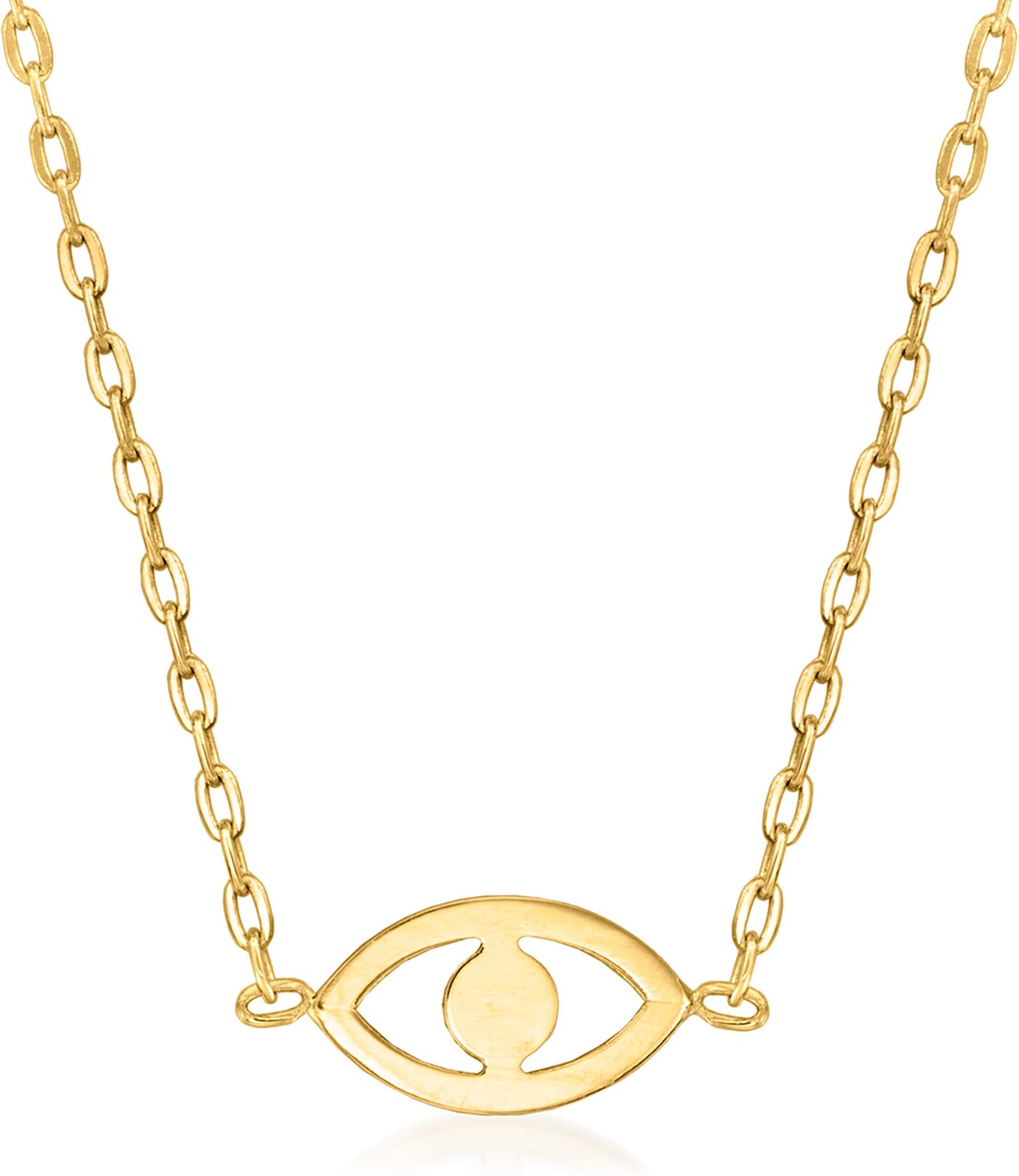 RS Pure by Ross-Simons Italian 14kt Yellow Gold Small Evil Eye Necklace female