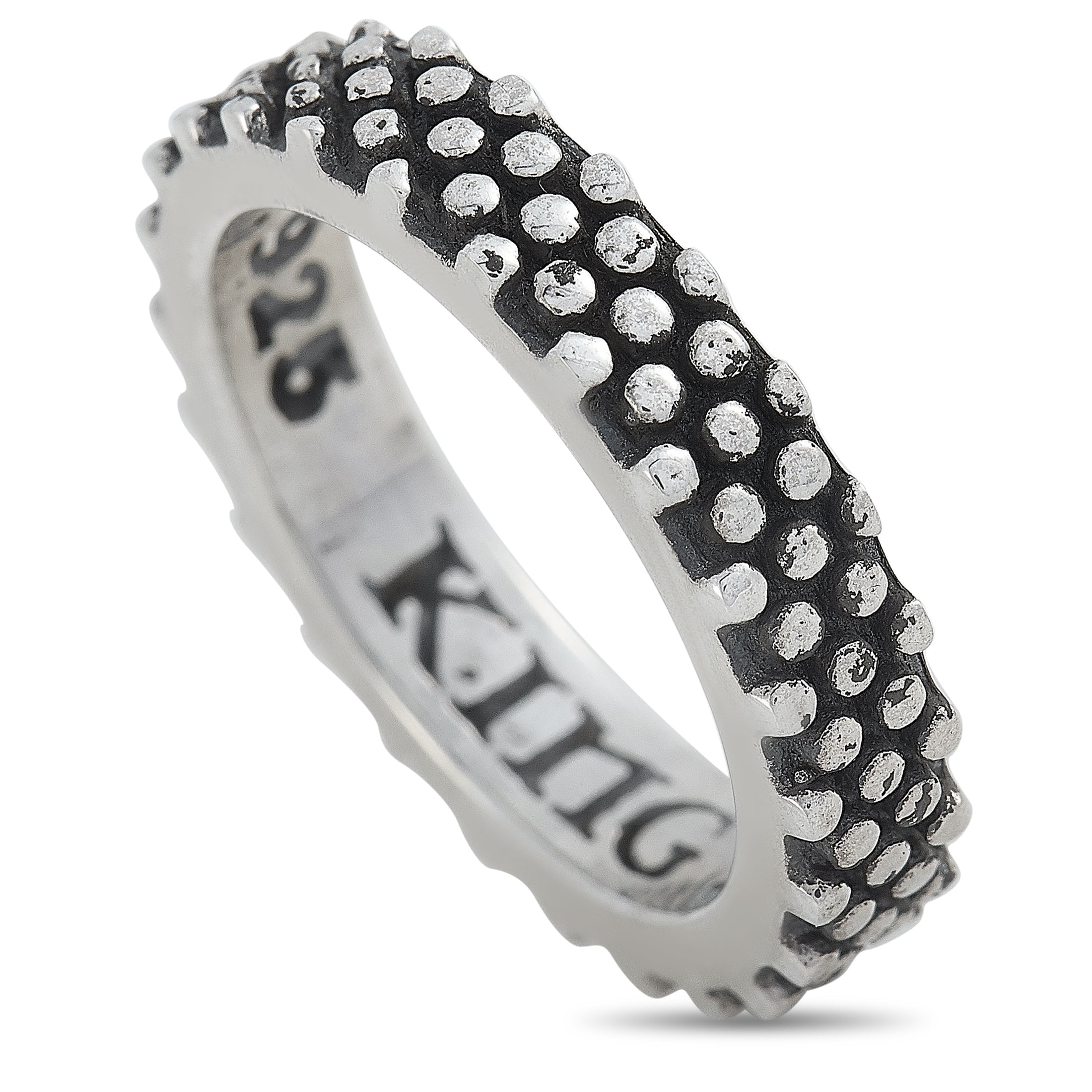 King Baby Sterling Silver Thin Industrial Texture Ring US 6 female
