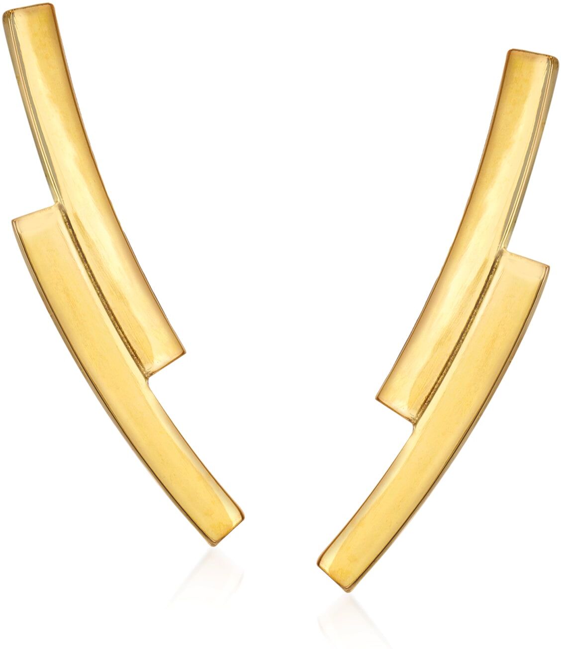 RS Pure by Ross-Simons 14kt Yellow Gold Mini Double-Curve Ear Climbers female