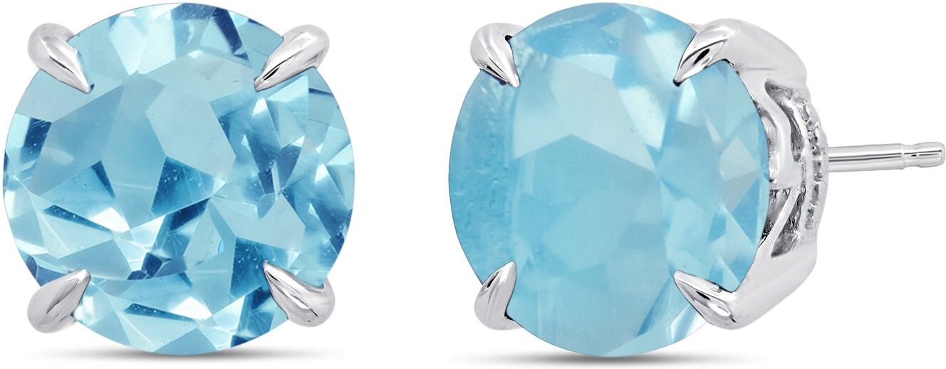 Nicole Miller Sterling Silver 9mm Round Cut Gemstone Stud Earrings female