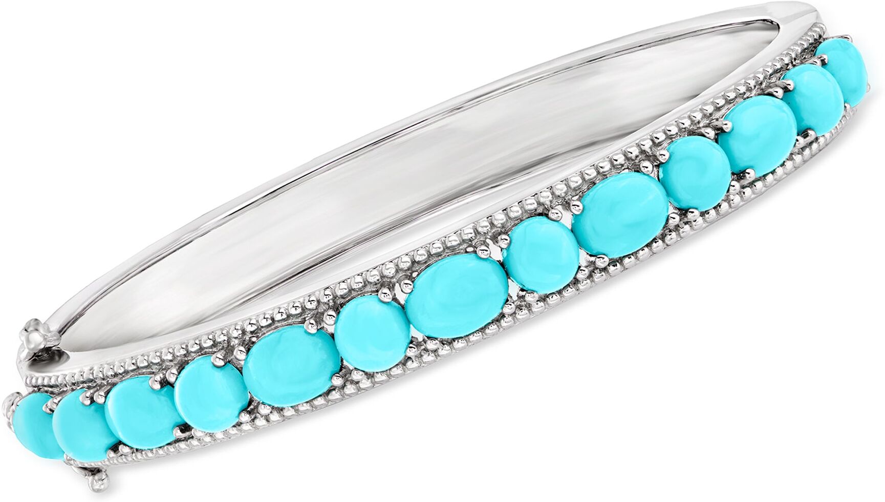 Ross-Simons Turquoise Bangle Bracelet in Sterling Silver female