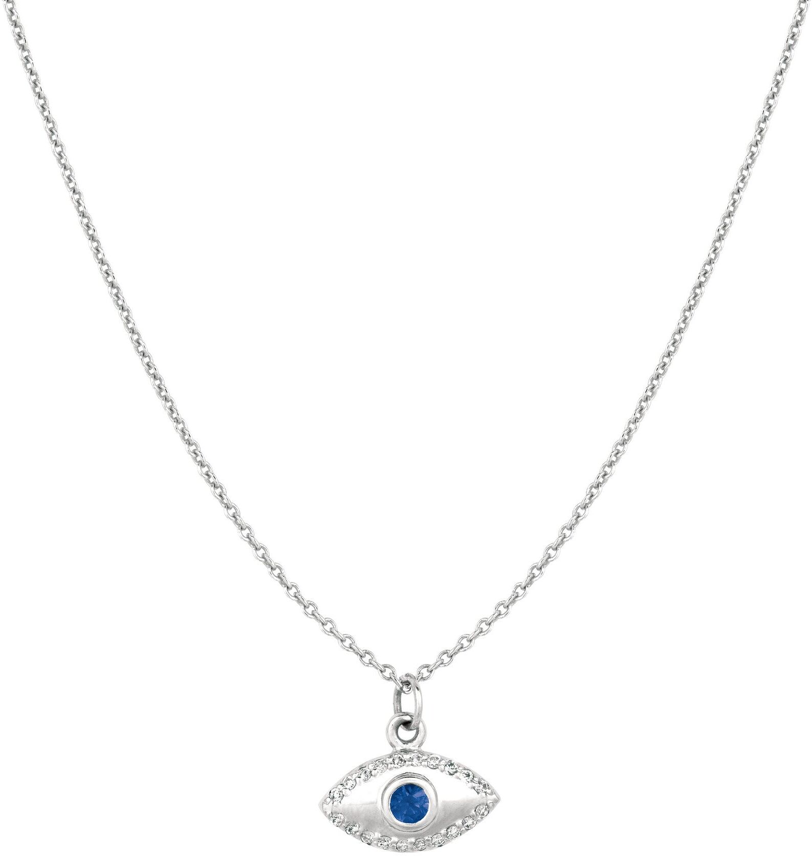 Ariana Rabbani Diamond & Sapphire Evil Eye Necklace White Gold female