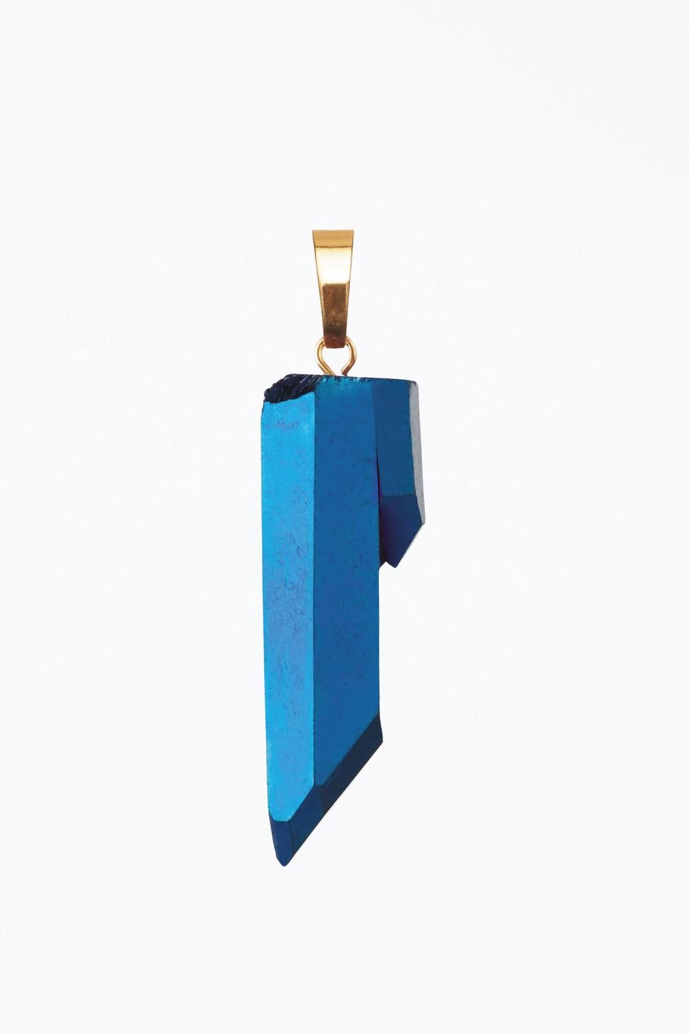 CRYSTAL HAZE Titanium Quartz Pendant In Blue/gold female