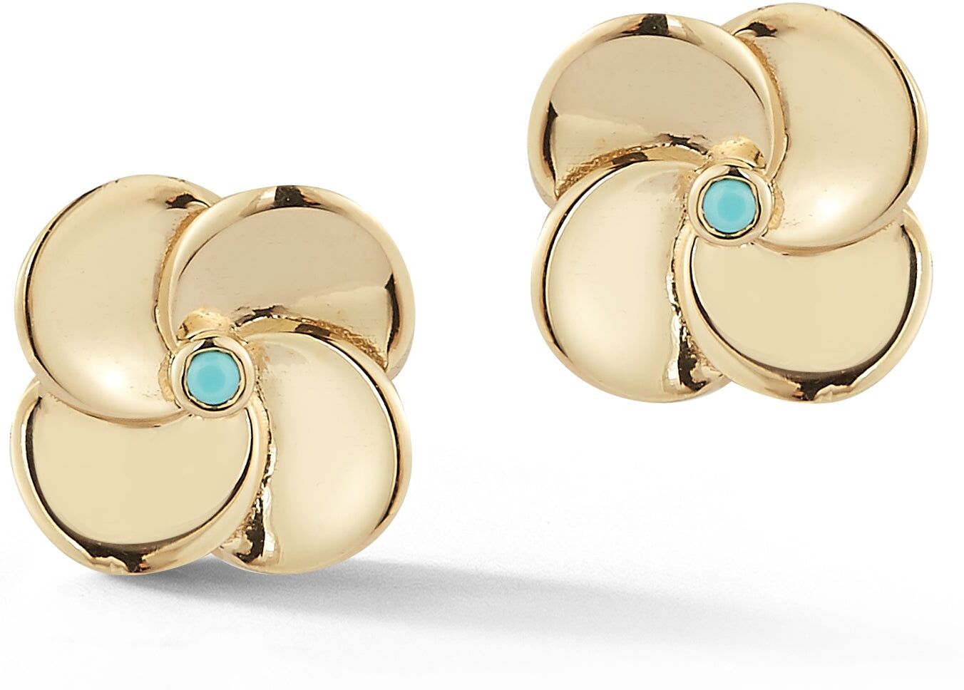 Ember Fine Jewelry 14K Gold & Turquoise Flower Stud Earrings female