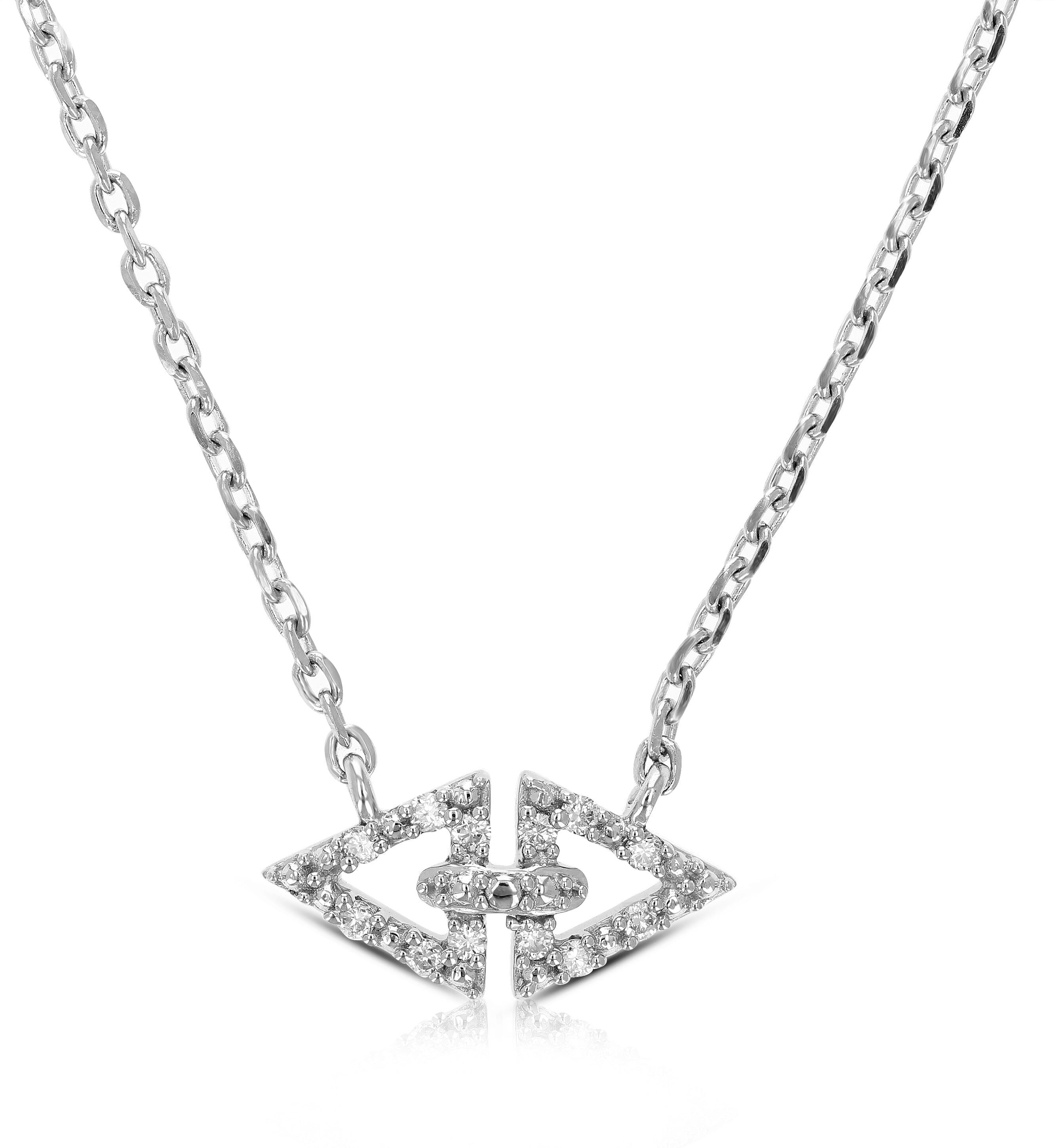 Vir Jewels 1/10 cttw Lab Grown Diamond Evil Eye Pendant Necklace .925 Sterling Silver with 18 Inch Chain, Size 1/4 Inch female