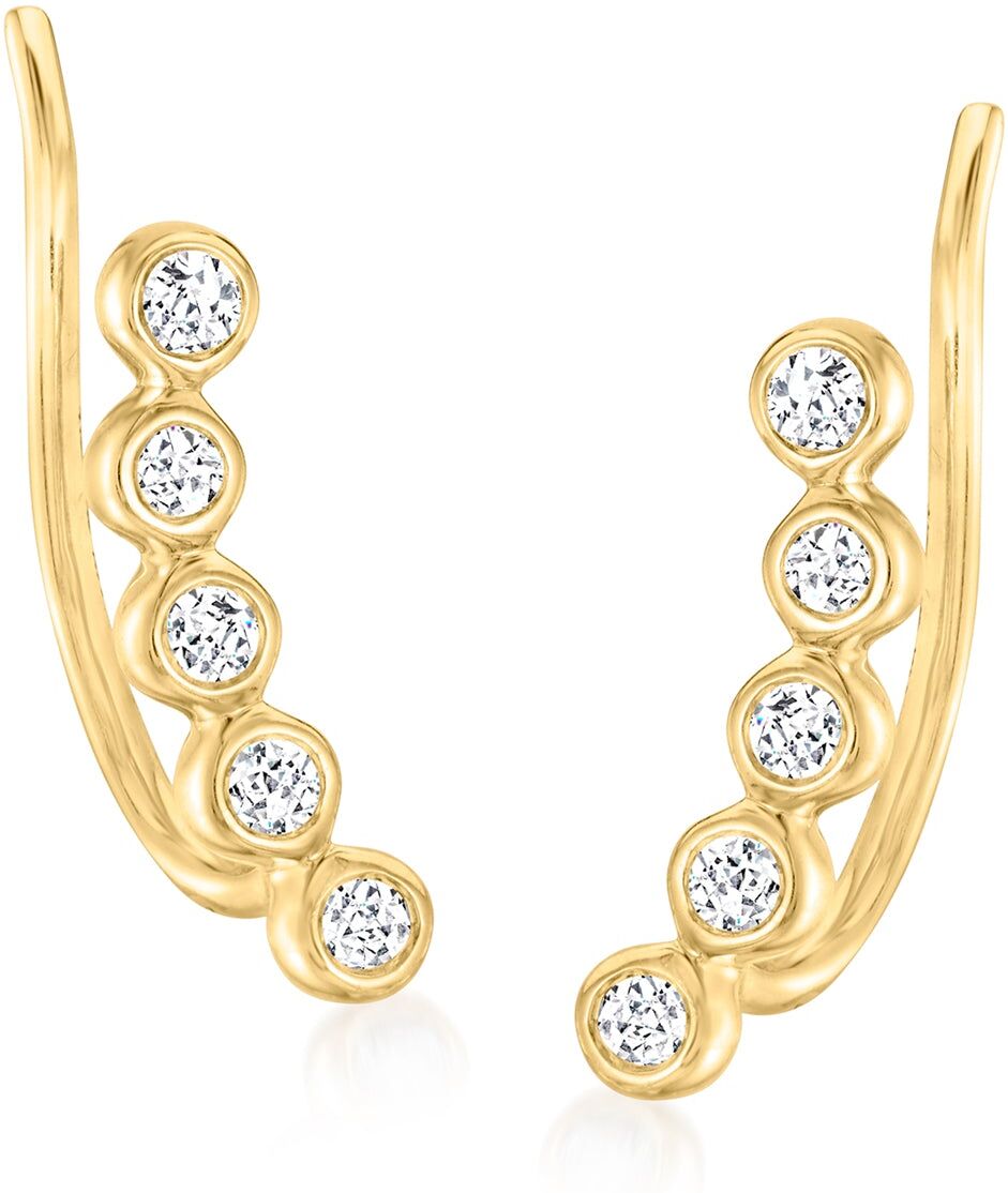 Pure Ross-Simons Bezel-Set Diamond Ear Climbers in 14kt Yellow Gold female