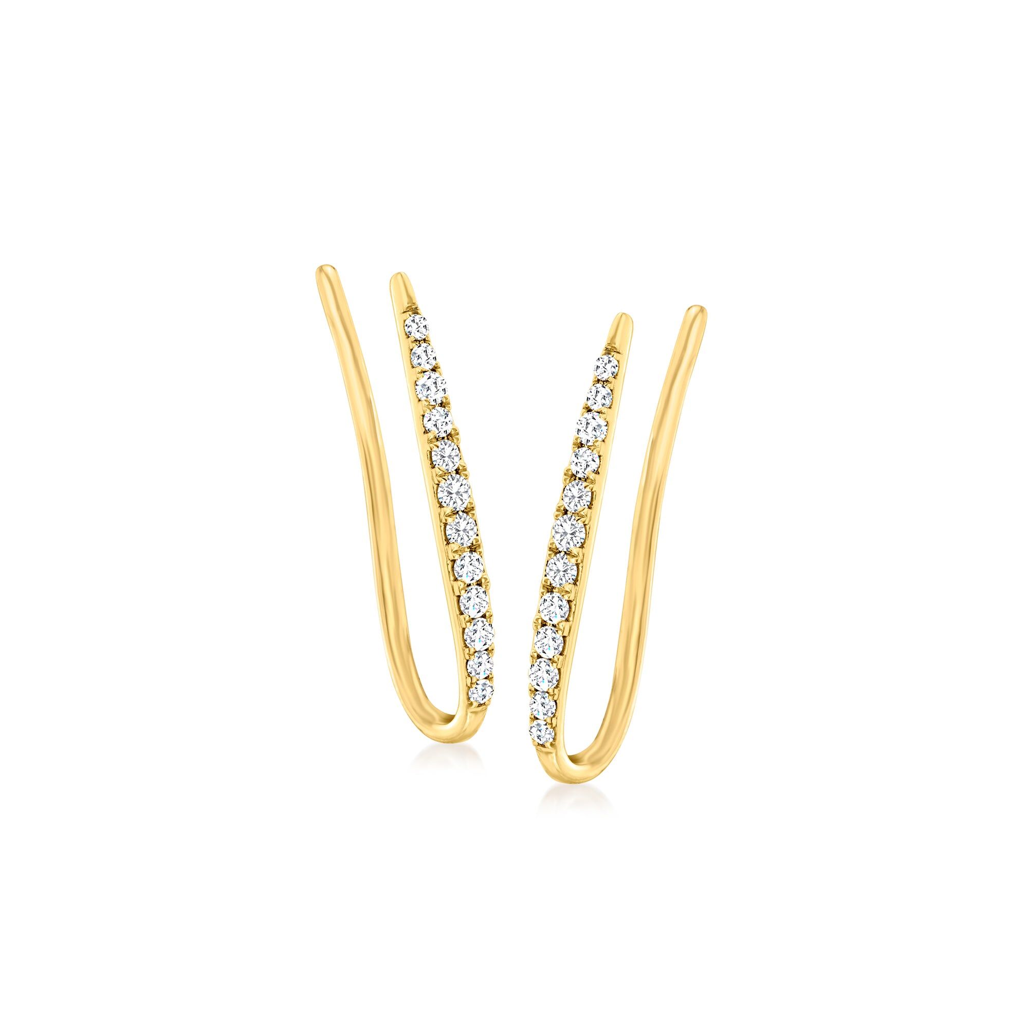 RS Pure by Ross-Simons Diamond Ear Climbers in 14kt Yellow Gold female