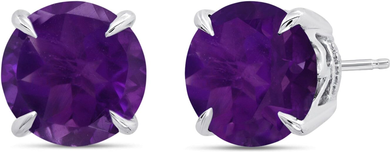 Nicole Miller Sterling Silver 9mm Round Cut Gemstone Stud Earrings female