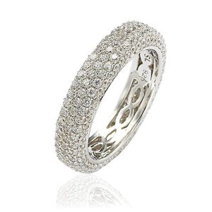Suzy Levian Sterling Silver Cubic Zirconia White Eternity Band - white - Size: US 8