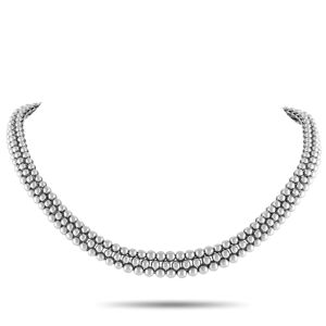 Boucheron Grains De Raisins 18K White Gold Necklace - silver
