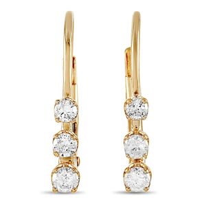 Non Branded LB Exclusive 14K Yellow Gold 0.25 ct Diamond Earrings - silver