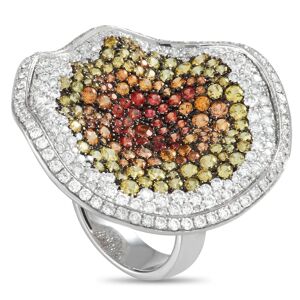 Maggioro 18K White Gold Diamond & Sapphire Sunset Ring - multi - Size: US 7