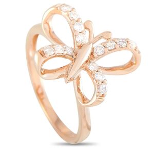 Non Branded LB Exclusive 14K Rose Gold 0.30 ct Diamond Butterfly Ring - gold - Size: US 6