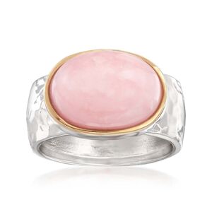 Ross-Simons Pink Opal Ring in Sterling Silver and 14kt Yellow Gold - silver - Size: US 8