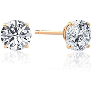 Pompeii3 .25Ct Round Brilliant Cut Natural Diamond Stud Earrings in 14K Gold Basket Setting female