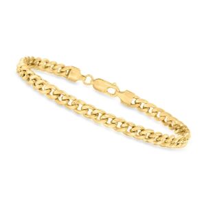 Canaria Fine Jewelry Canaria Men's 5.9mm 10kt Yellow Gold Cuban-Link Bracelet - white
