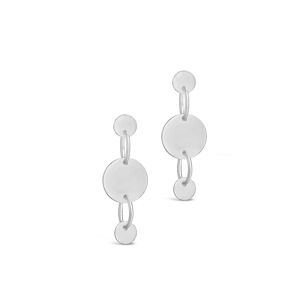 Sterling Forever Linked Circle Drop Studs - white